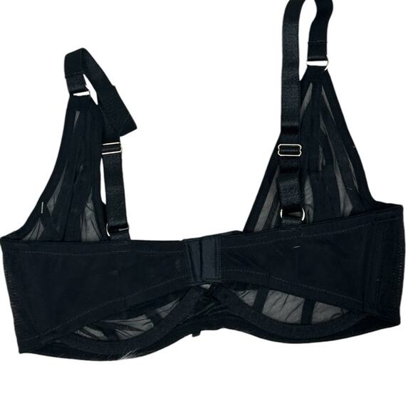Frederick’s of Hollywood Rozlyn Mesh & Stud Black Underwire Bra Size 32DD NWT - Picture 4 of 6